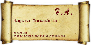 Hagara Annamária névjegykártya